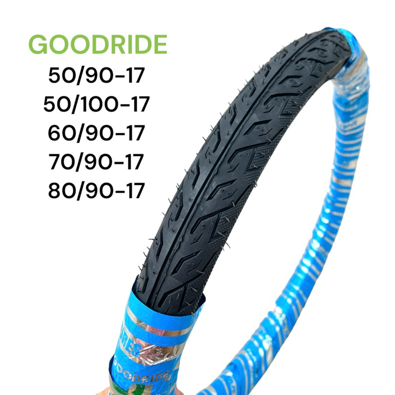 ยางนอก Goodride H969 ลายไฟ 50/90-17, 50/100-17, 60/90-17, 70/90-17, 80/90-17 ใช้ยางใน ยางไทยคุณภาพดี ยางนอกมอเตอร์ไซค์