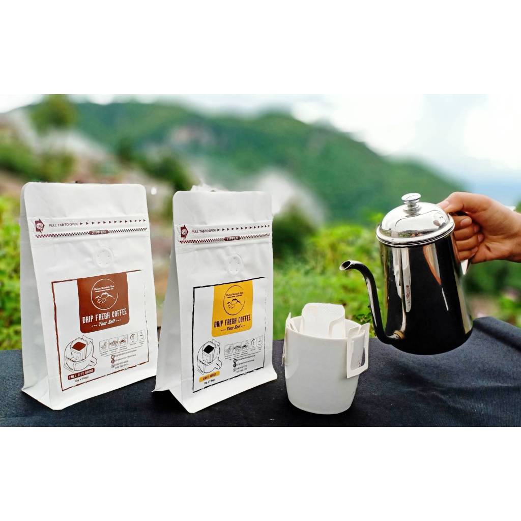 กาแฟสดดริปสำเร็จรูป (Drip Fresh Coffee) Phahee Mountain View Coffee กาแฟผาฮี้ พันธุ์อราบิก้า 100%