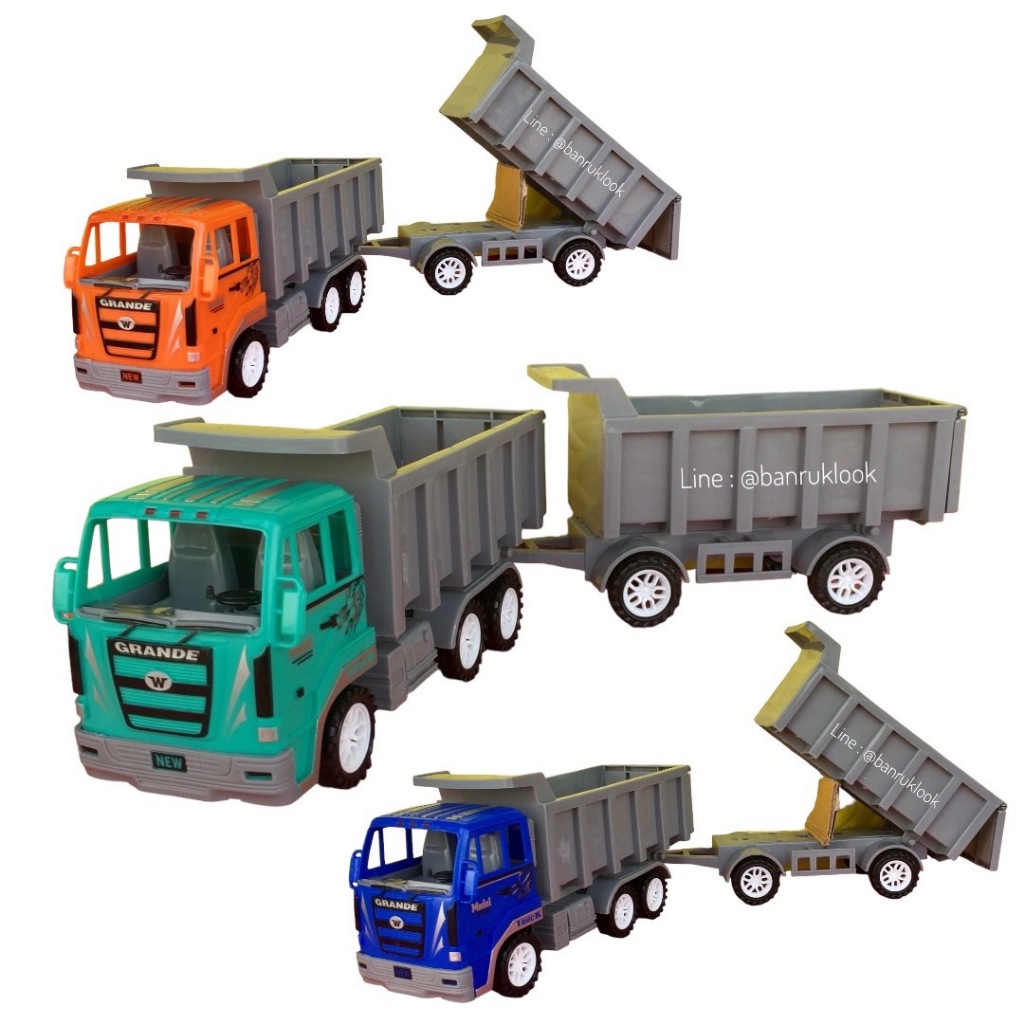 รถของเล่น รถดั้ม รถดั้มของเล่น คันใหญ่ยกได้จริง แยกพ่วงได้ มีลานในตัว No.955 ( มีตัวเลือกสี ) สีสดใส