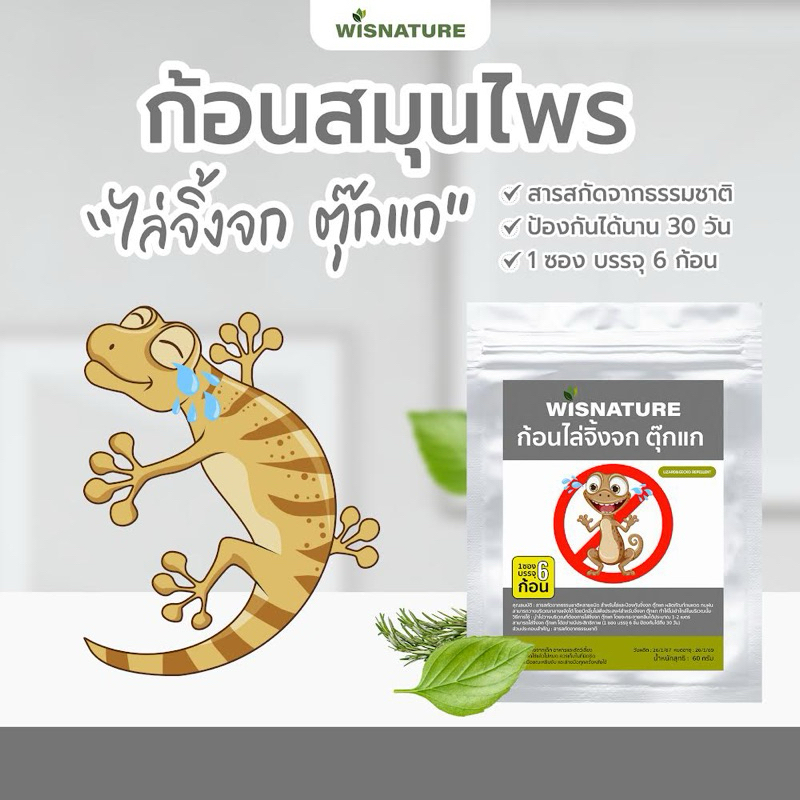 ‼️ไล่จิ้งจก ตุ๊กแก‼️ WISNATURE ก้อนไล่ป้องกันจิ้งจก ตุ๊กแก ใช้ง่ายแค่วาง สารสกัดธรรมชาติ ใช้นาน30วัน