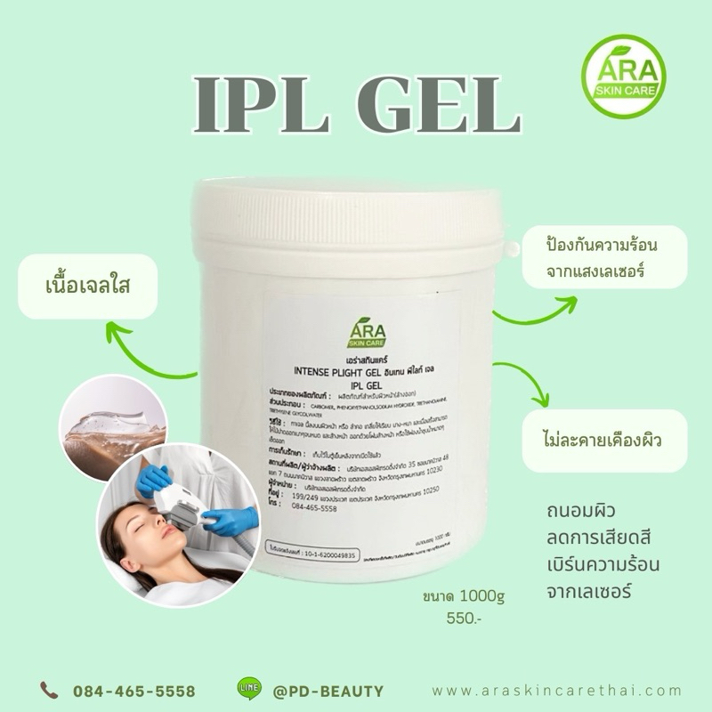🔥ส่งฟรี🔥IPL GEL ไอพีแอลเจลทรีทเม้นท์ใช้กับเครื่องเลเซอร์ใช้ในคลีนิคความงาม
