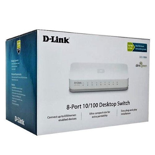 D-LINK DGS-1008A 8 Port Gigabit Switching HUB-10/100/1000 -สีขาว