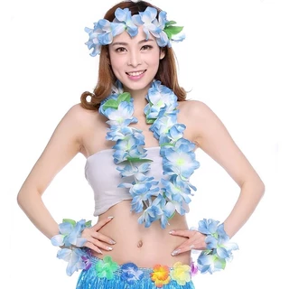 C1/7-2/7พวงมาลัยฮาวาย ดอกไม้ฮาวาย เซ็ต4ชิ้น ดอกใหญ่สวยสดใส พร้อมส่งในไทย ส่งของทุกวันส่งไว