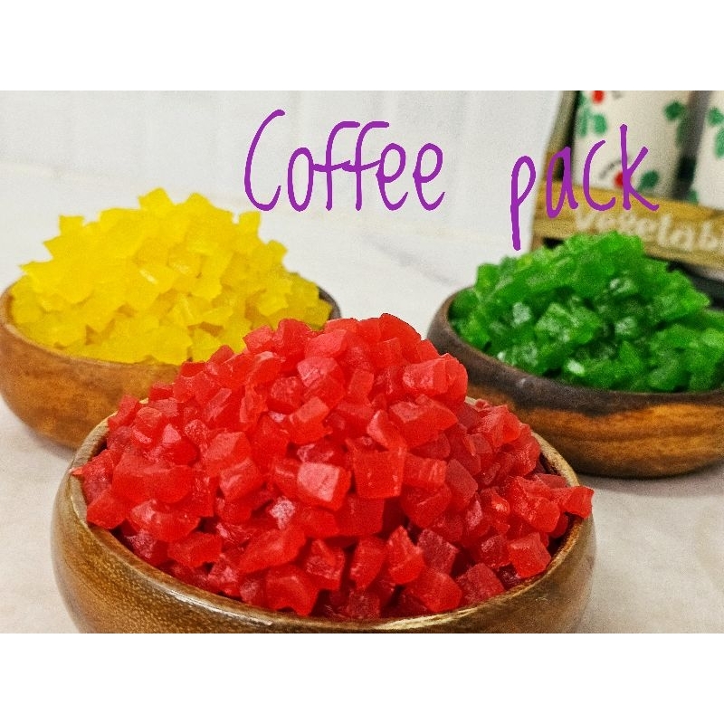 มะละกอสามสี เชื่อม น้ำหนัก1,000กรัม (3 สี)