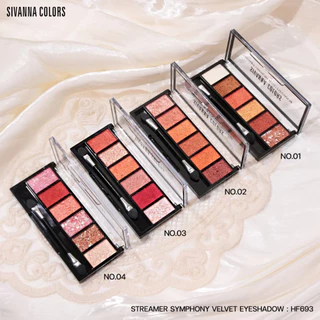 HF693 ซีเวนน่า คัลเลอร์ส สตรีมเมอร์ ซิมโฟนี เวลเวท อายแชโดว์ Sivanna Streamer Symphony Velvet Eyeshadow 1.5g*6 กรัม