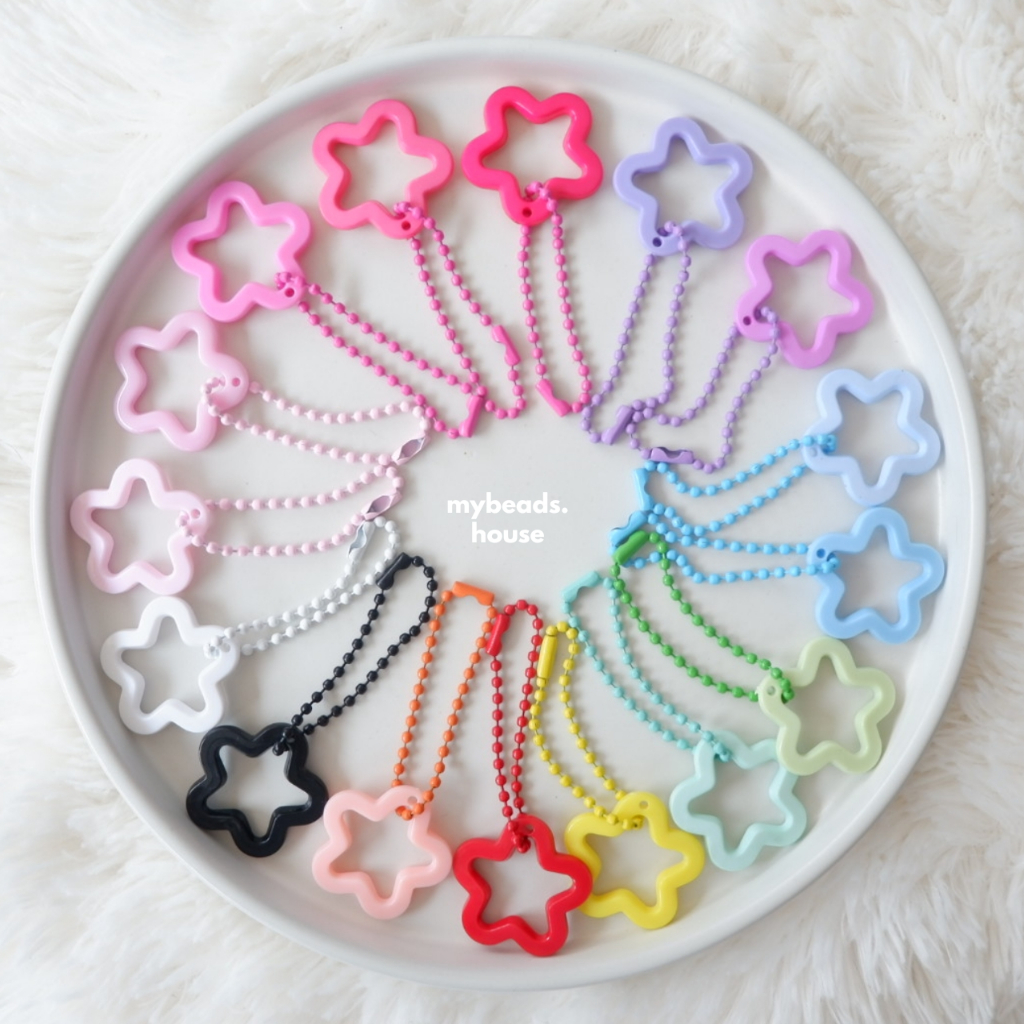 พวงกุญแจดาวสีทึบ พวงกุญแจโซ่ไข่ปลา ของขวัญขอบคุณลูกค้า ของขวัญปัจฉิม