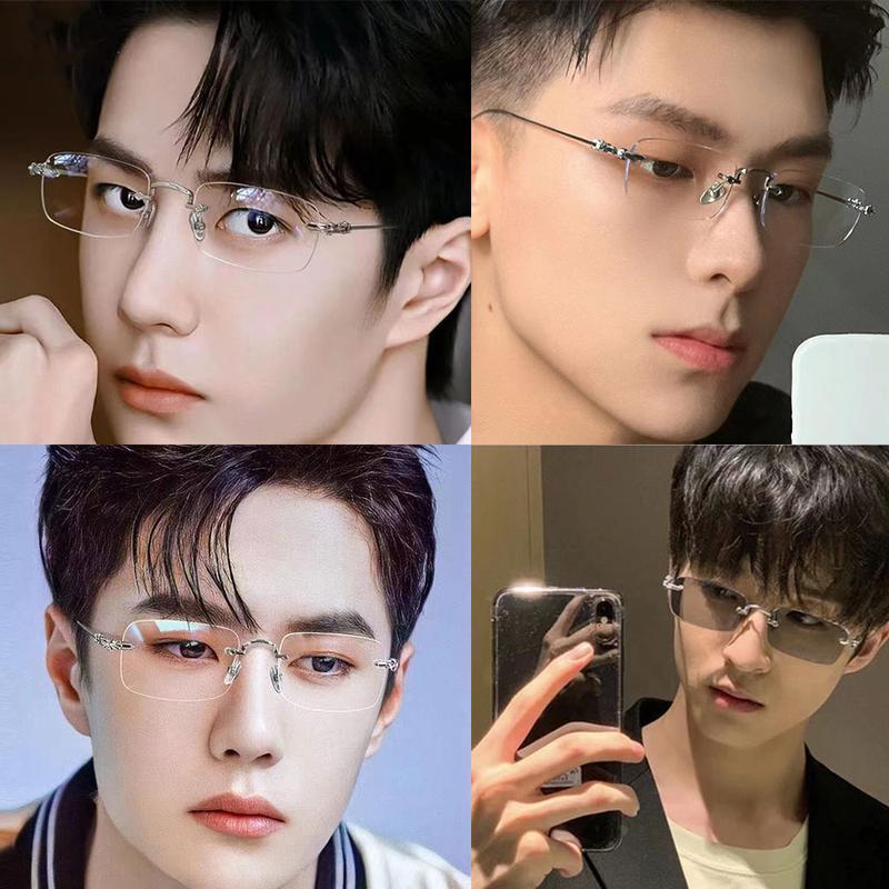 เลนส์อัตโนมัติจะเปลี่ยนสีแว่นตาไร้ขอบเมื่อสัมผัสกับแสงแดด, UV400, แว่นตากรองแสงสำหรับผู้หญิง, แว่นตาไร้ขอบ, แว่นตา