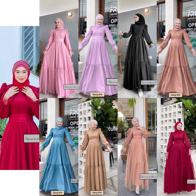 รุ่นมุ้งโฟเวย์ - ชุดเดรสอิสลาม ชุดเดรสมุสลิม ไม่รวมฮิญาบเข้าชุด​ แบรนด์ November19