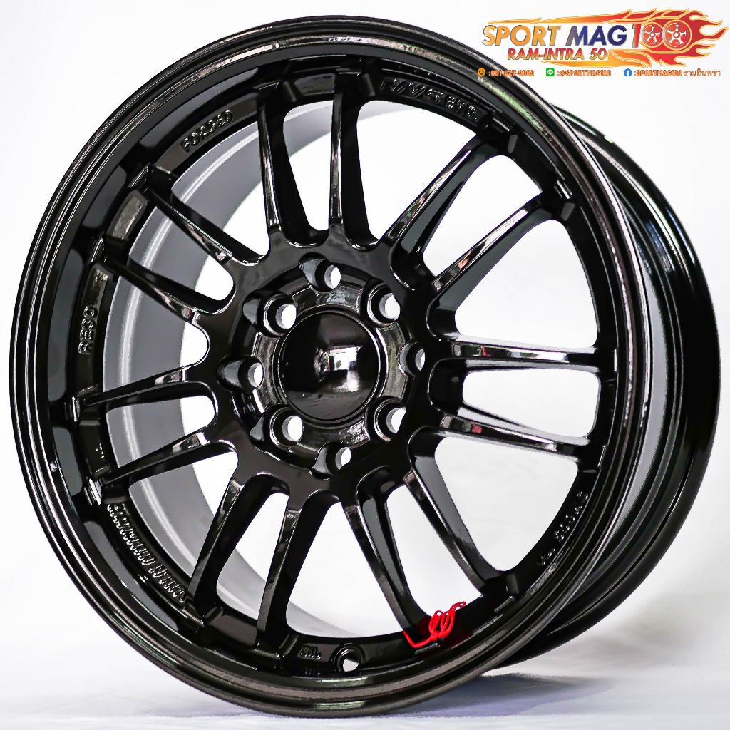 ล้อแม็กใหม่ RE30 4รู100/114 ET35 ดำแวว 7-15นิ้ว