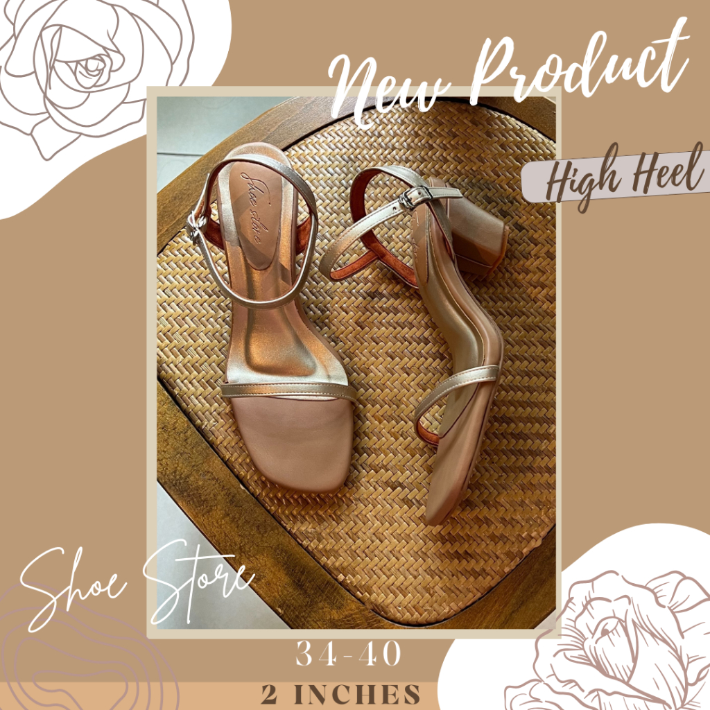Shoe Store รุ่นรัดส้น2นิ้ว SH013 รองเท้าส้นสูง 2 นิ้วไซส์ 34-40