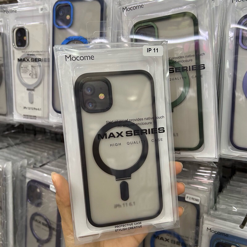 Mocome เคสมือถือแบบแม่เหล็กไร้สายแบบตั้งได้ สำหรับ 11 12/12Pro 12ProMax 13 13Pro 14Pro 15 15Pro 15ProMax