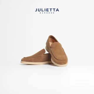 JULIETTA - CARLO Suede Loafer : Camel Brown (Unlined)