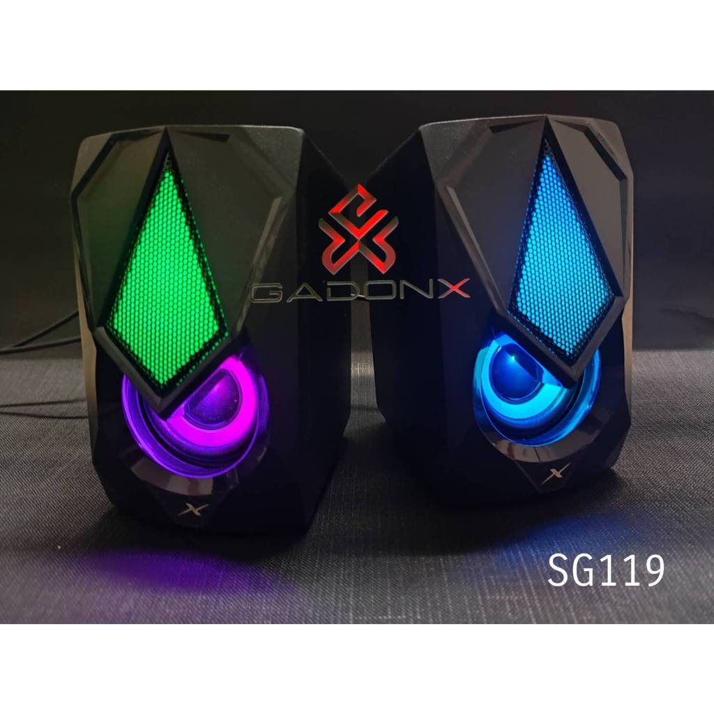 ลำโพงคู่มีไฟ เสียงดี 2.0 STEREO RGB GAMING SPEAKERS GadonX SG-119 ลำโพงเกมมิ่ง แท้ประกันศูนย์