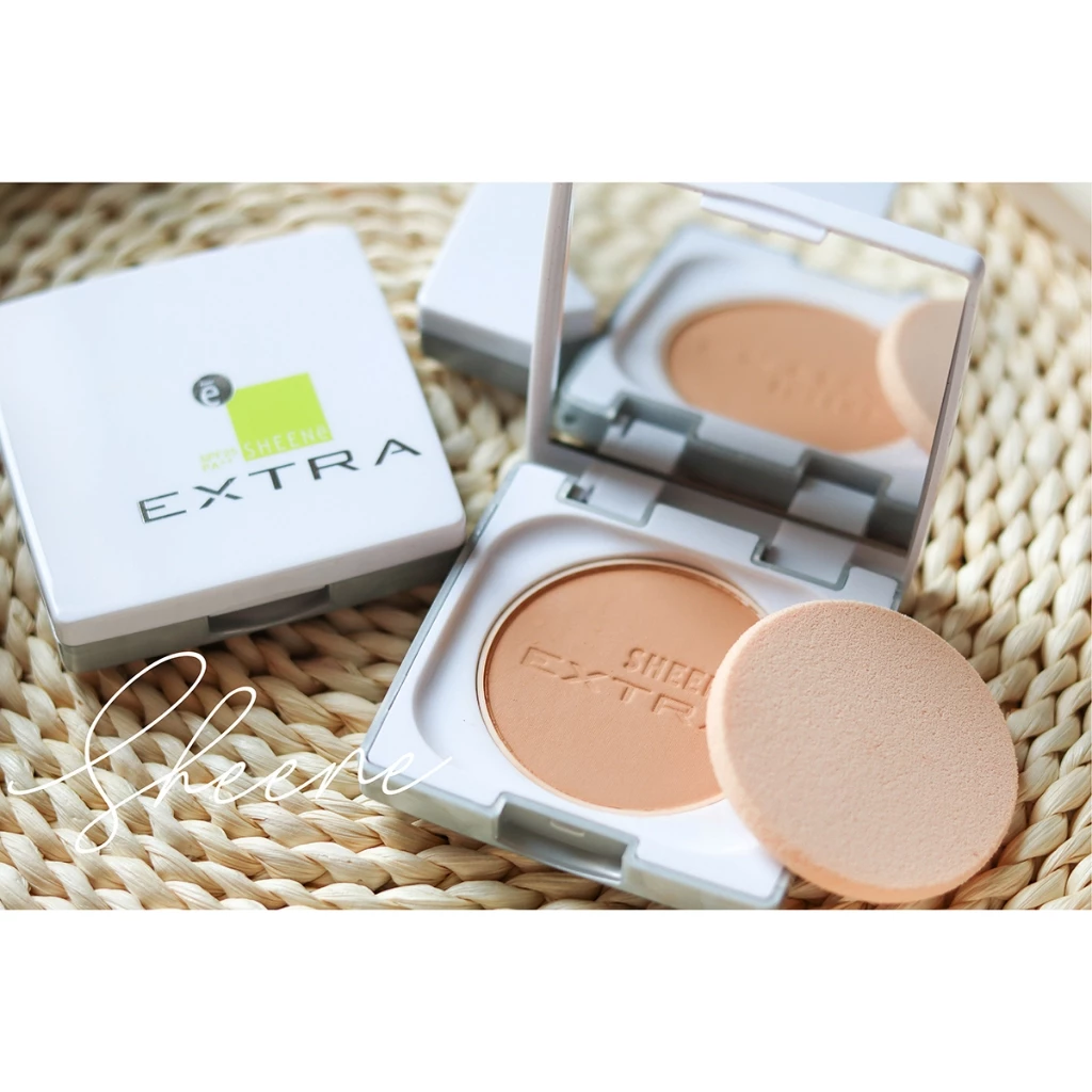 SHEENE OIL FREE EXTRA CAKE POWDER SPF 25 PA++ ตลับจริง + รีฟิล , รีฟิล + รีฟิล