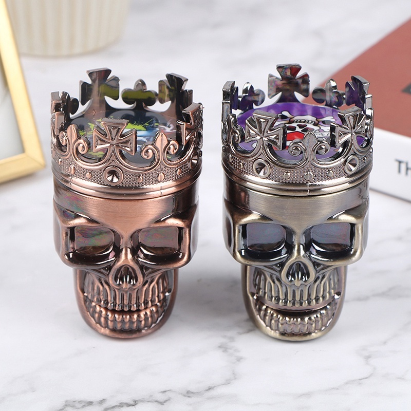 Grinder เครื่องบดสมุนไพร เครื่องเทศ ควัน 3 ชั้น ที่บดสมุนไพร เครื่องบดกัญชา ชนิดสแตนเลส ฟันคม สีสดสวย