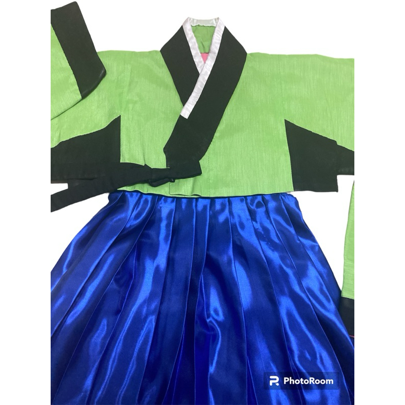 ชุดฮันบก green-dark blue Korean Hanbok  ชุดประจำชาติเกาหลี สีเขียว-น้ำเงิน