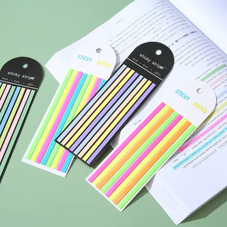 <พร้อมส่ง> โน๊ตกาว PET แบบเส้นV.2 ยาว14ซม ( 160 แผ่น ) Sticky Strip Note 4 สี กันน้ำ โพอิท โน๊ตกระดาษ ไฮไลท์