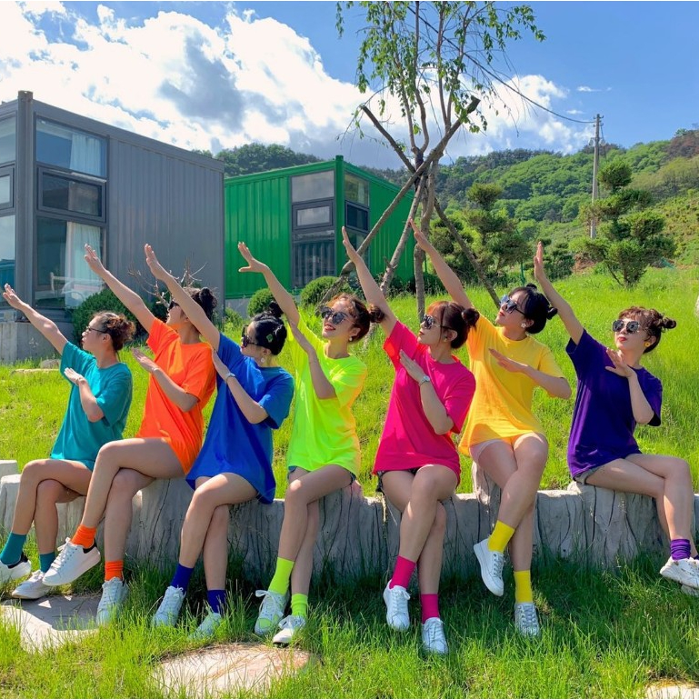 (พร้อมส่ง) เสื้อยืดเปล่า สีพื้นนีออน ส้ม,ชมพู,มะนาว,เหลือง,เขียว,โอรส คอกลม เสื้อทีม ราคาส่ง