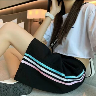 EDM🍬พร้อมส่ง🍬✨ของใหม่ราคาถูกที่สุด✨กางเกงขาสั้นผู้หญิง สไตล์เกาหลี กางเกงวอร์ม เอวสูง
