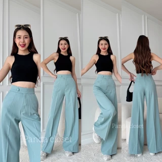 NEW COLLECTION PD13 งานใหม่ล่าสุดกางเกงขากระบอกใหญ่เอวสูงแต่งกระดุมหน้าทรงสวยมากพร้อมส่ง