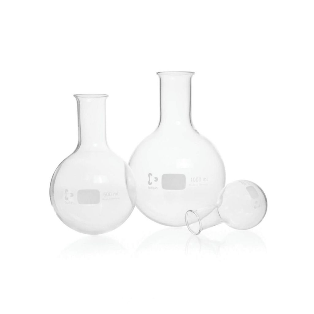 Duran ขวดกลั่นก้นกลมปากแคบ Round Bottom Flask - Borosilicate Glass 3.3