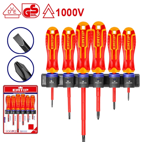 EMTOP ชุดไขควงหุ้มฉนวน 6PCS รุ่น ESSTJS061