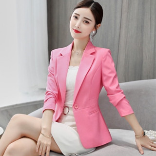 SUIT-16 🍉 เสื้อเบเซอร์ สำหรับผู้หญิง กระดุม 1 เม็ด สูทพอดีตั…