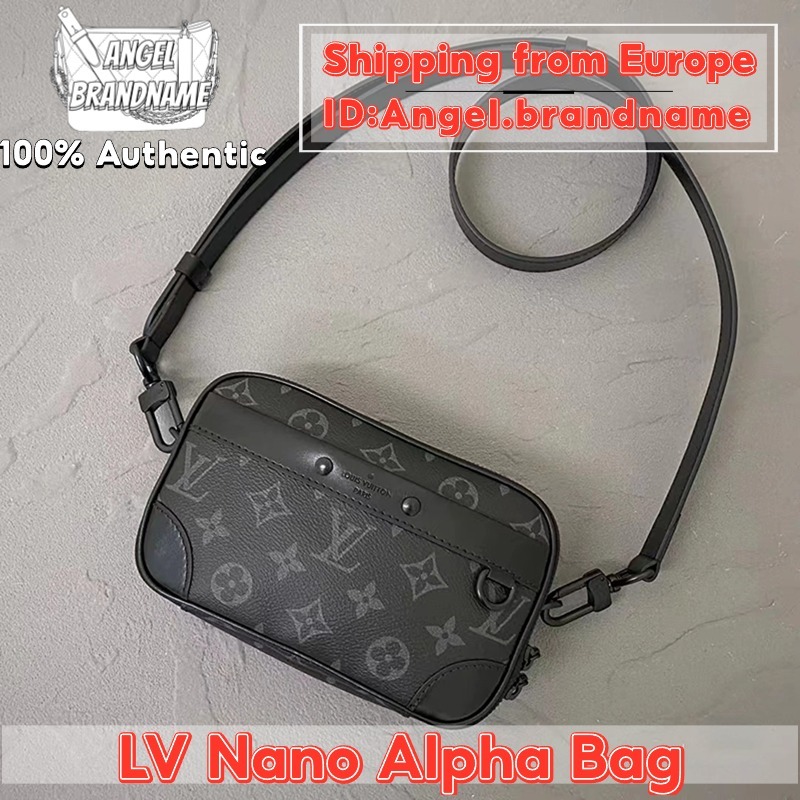 👜หลุยส์วิตตอง Louis Vuitton Nano Alpha Bag ผู้ชาย กระเป๋าแมสเซนเจอร์/กระเป๋าใหม่ในฤดูกาล