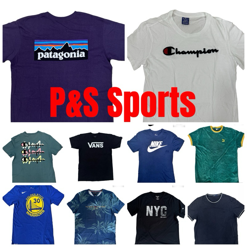 เสื้อยืดมือสอง สภาพดี ของแท้ 100% LOT 1 Patagonia/Vans/Champions/Puma/Nike/Fred Perry