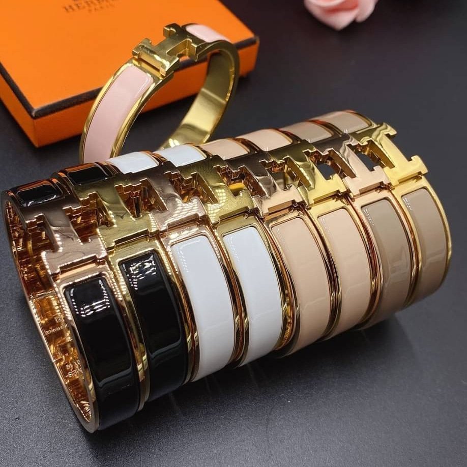 กำไล Hermes รุ่น Clic H 15CM / แอเมส ตัว H สแตนเลสแท้ ไม่ลอก ไม่ดำ งาน Hi end 1:1 HM015