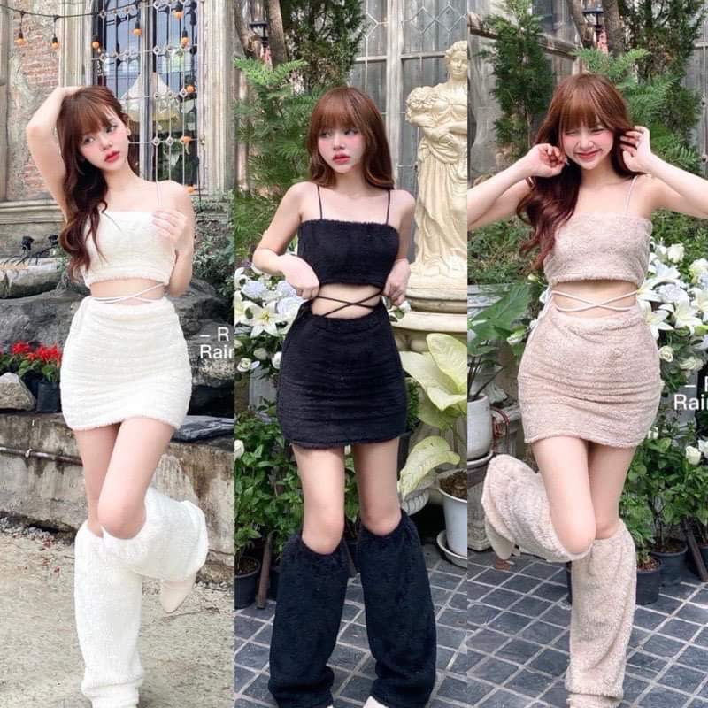 ชุดแบรนด์ rainbow clothing แท้ ชุดเซ็ต3ชิ้น เสื้อ กระโปรง ปลอกแขน/ขา