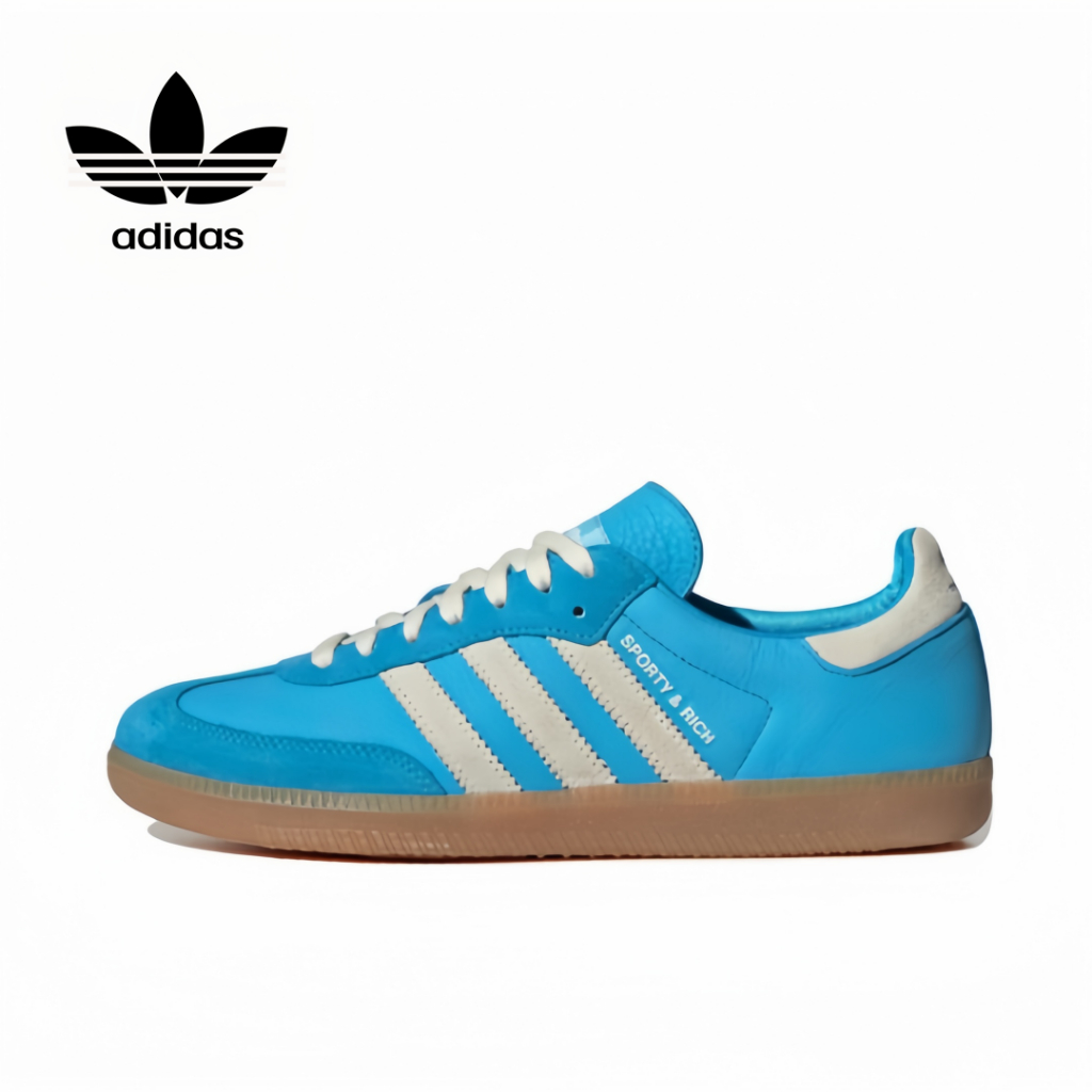 Sporty &amp; Rich x adidas originals Samba blue white （ของแท้ 100 %）