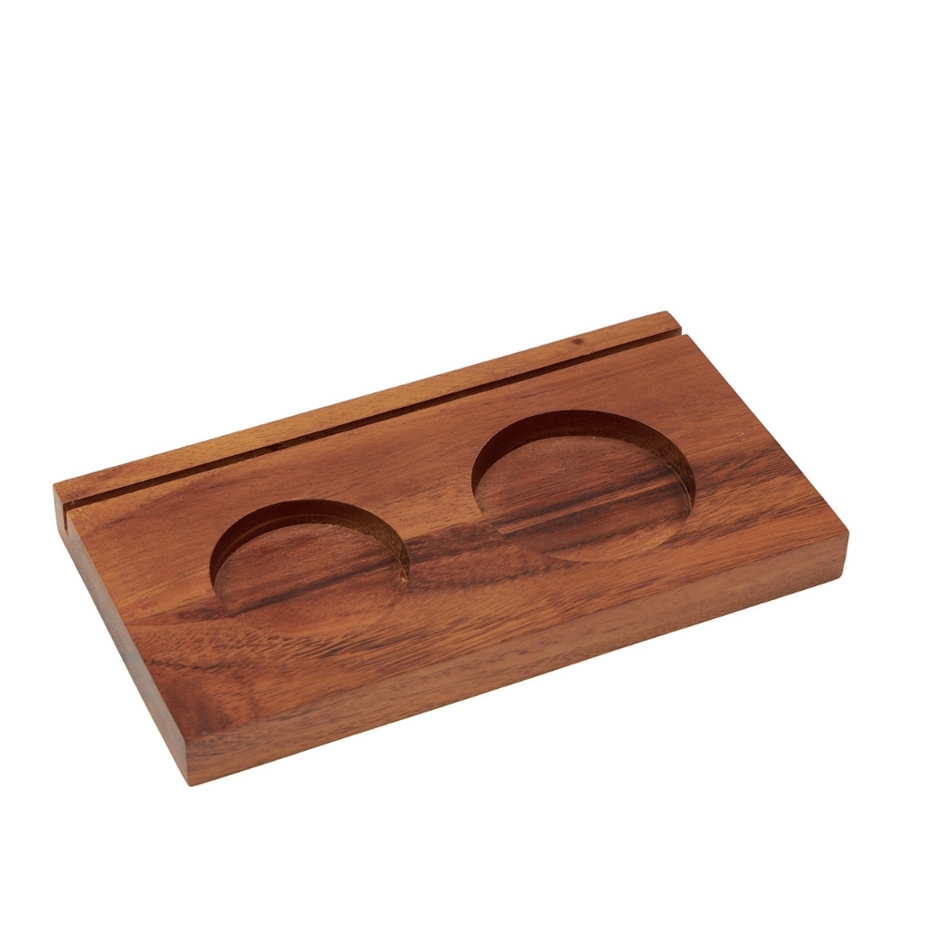 ถาดไม้จามจุรีสองหลุม l Acacia Wood Double Hole Tray