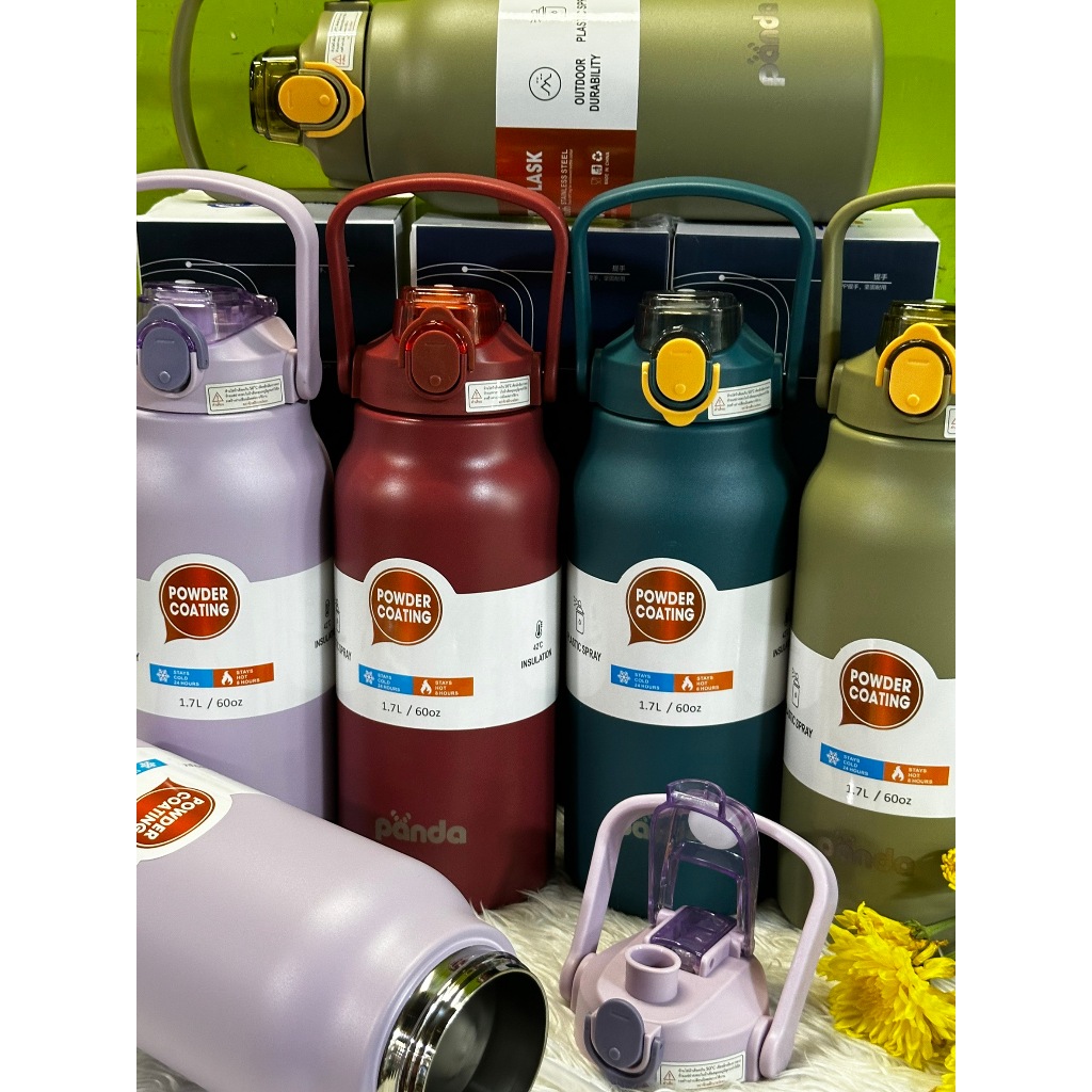 กระบอกน้ำ PANDA รุ่นใหม่ 2 หัวดื่ม 1700 ml แก้วเก็บความเย็น สแตนเลส SUS316