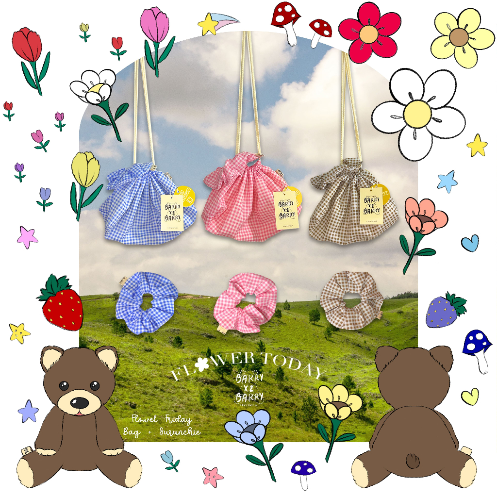 FLOWER FRIDAY (กระเป๋าใส่ของ+ยางมัดผมฟรี)