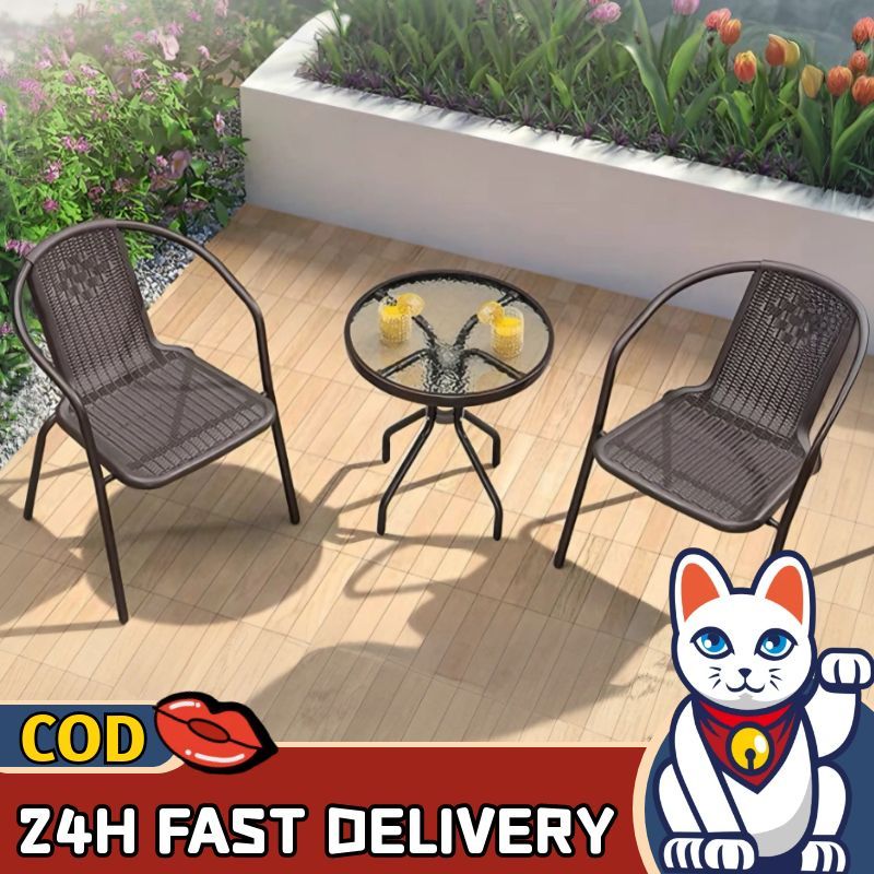 Lucky😸มีพร้อมส่ง เก้าอี้หวายเทียมPVC ขนาด 73*58*54cm