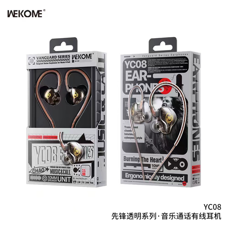 หูฟังใช้ได้ทุกรุ่น หูฟังแบบเกี่ยวหู wekome YC08 Earbud 3.5mm Type-C Long 1.2m
