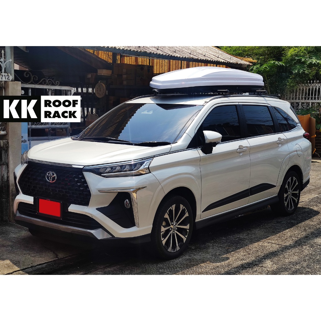 Roofbox KK กล่องหลังคา แร็คหลังคา Toyota Veloz ของใหม่ ไม่เจาะหลังคา กล่องสัมภาระ กล่อง Rooftop [FX-