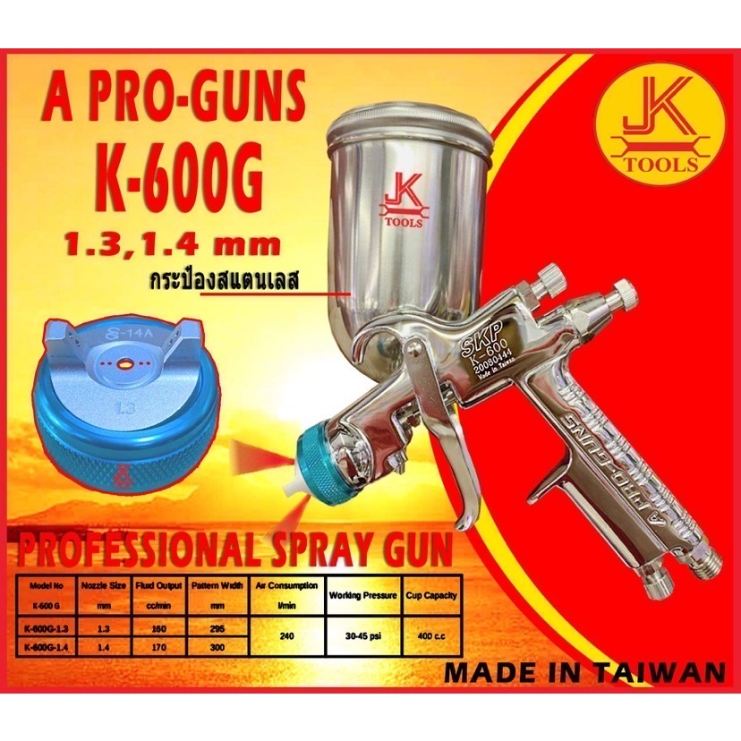 กาพ่นสีงานอาชีพ K-600G A PRO GUN 1.3 mm 1.4 mm