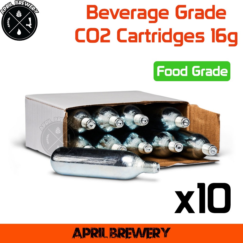 หลอด CO2 Cartridge 16g / Bulbs เกรดอาหาร Mini Co2 Beverage Grade คาร์บอนไดออกไซด์ 10 หลอด