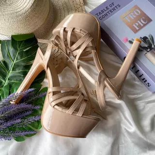 รองเท้าส้นสูง 6 นิ้ว หน้าแคบเพิ่มไซส์ด้วย เสริมส้นหน้าสวม สานๆ 336-1 (1/1) SIZE 35-44 รองเท้าไซร้ใหญ่ เท้าอวบเพิ่ม