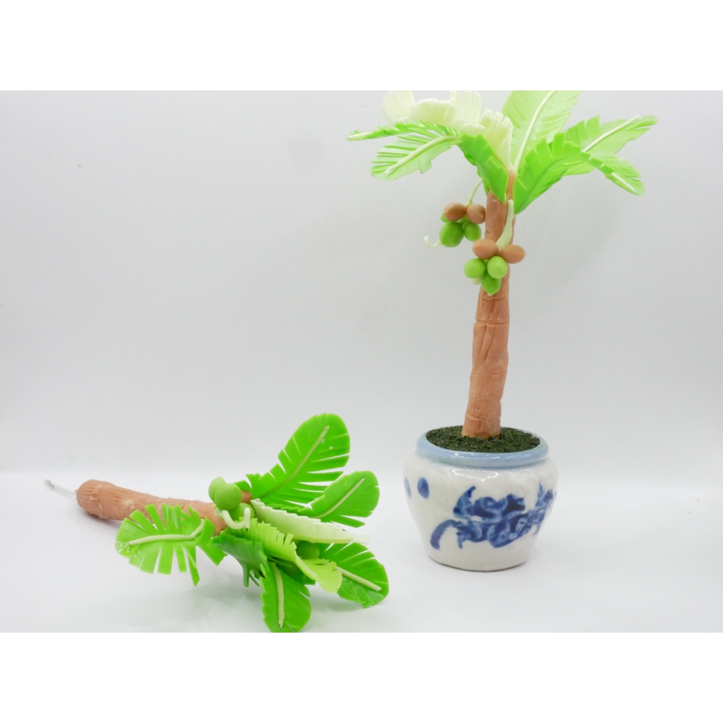 ต้นมะพร้าว มะพร้าว ต้นไม้มงคล งานดินปั้น มะพร้าวจิ๋ว ต้นมะพร้าวจิ๋ว มะพร้าวจิ๋วดินปั้น ไม้มงคล - รูปที่ 4