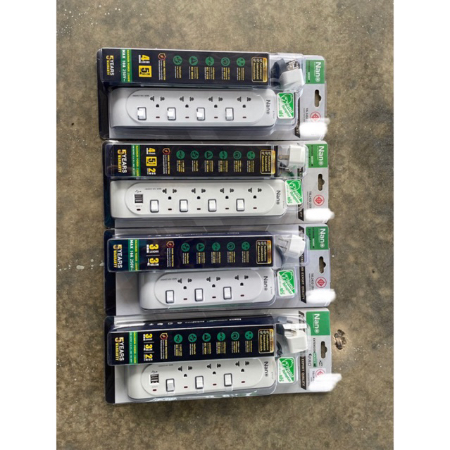 Nano ปลั๊กพ่วง ป้องกันไฟกระชาก แบบ 3/4 ช่องเสียบ มีUSB 2 ช่องใช้งานได้จริง มีฟิวส์อัตโนมัติ รางปลั๊กไฟ ปลั๊กไฟ - รูปที่ 6