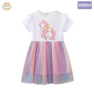 🦄พร้อมส่งจากไทย🦄 ชุดเดรสเด็กหญิง ผ้าคอตตอน Jumping meters เด…