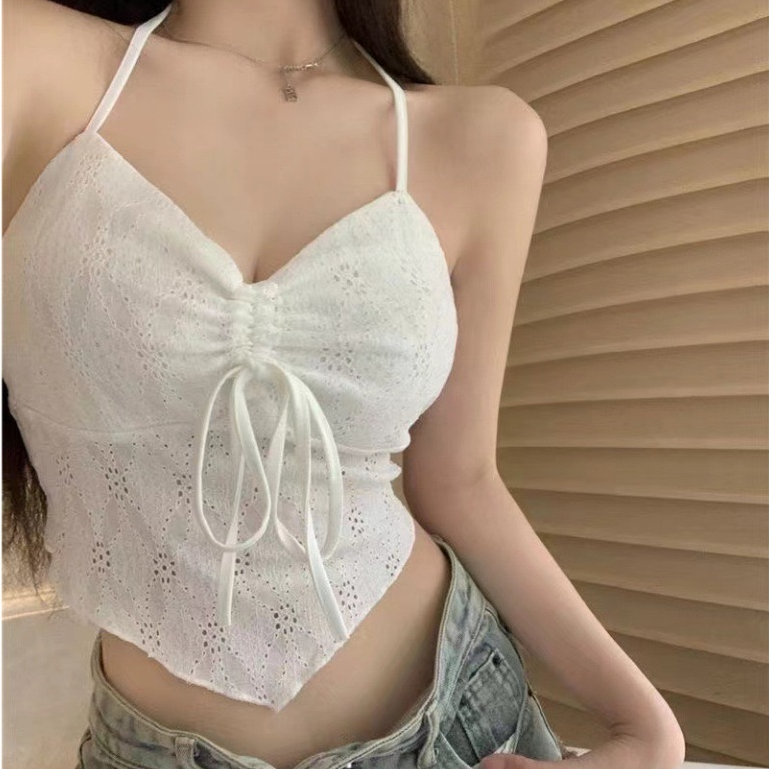 ส่งไว พร้อมส่งจากไทย เสื้อคล้องคอ โชว์หลัง ผ้าฉลุ เสื้อใส่ทะเล สงกรานต์ summer