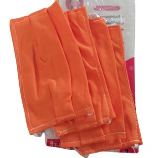 แมสผ้าซักได้ ผ้าปิดจมูก แมสกันฝุ่น มี4ชิ้นต่อแพ็ค (สีส้ม)