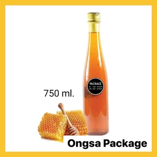 ขวดน้ำผึ้ง ทรงไวน์ ( ชุดละ 10 ใบ พร้อมฝา แถมแคปซีลทอง ) ขนาด 250 ml 300 ml 500 ml 750 ml บรรจุน้ำสมุนไพร น้ำผึ้ง ขวดหนา