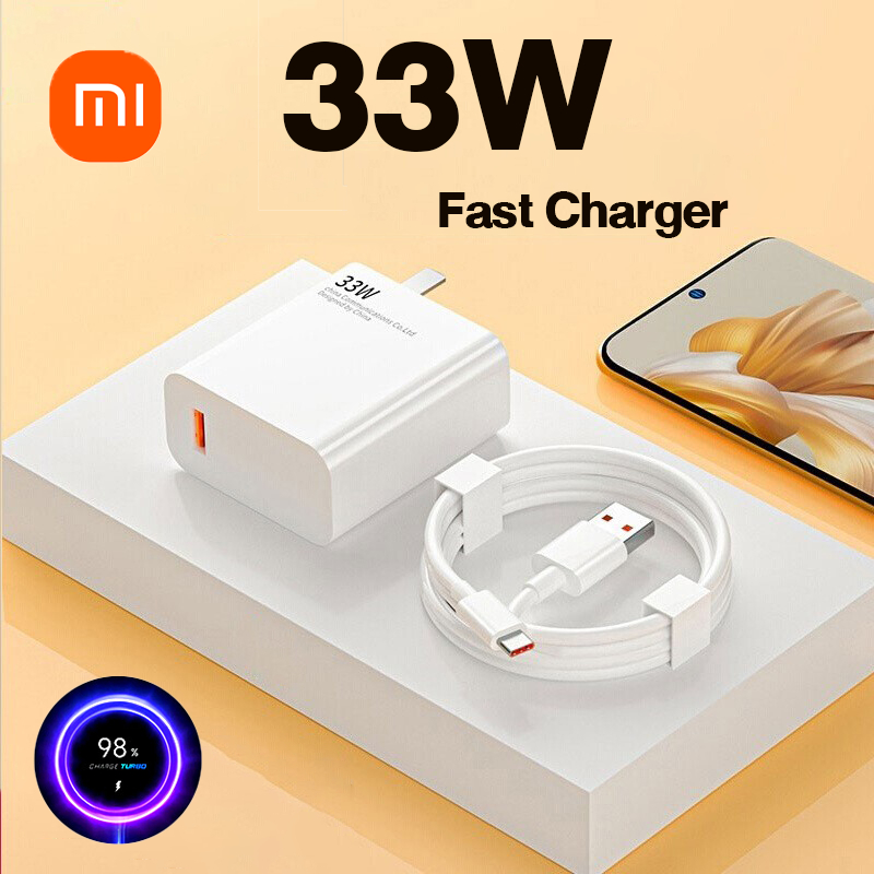 Xiaomi 33W ชุดชาร์จเร็ว (หัวชาร์จ + สายชาร์จ) สายดาต้า USB Type C 6A รองรับการชาร์จเร็วและเป็นสากลสำหรับทุกซีรีย์