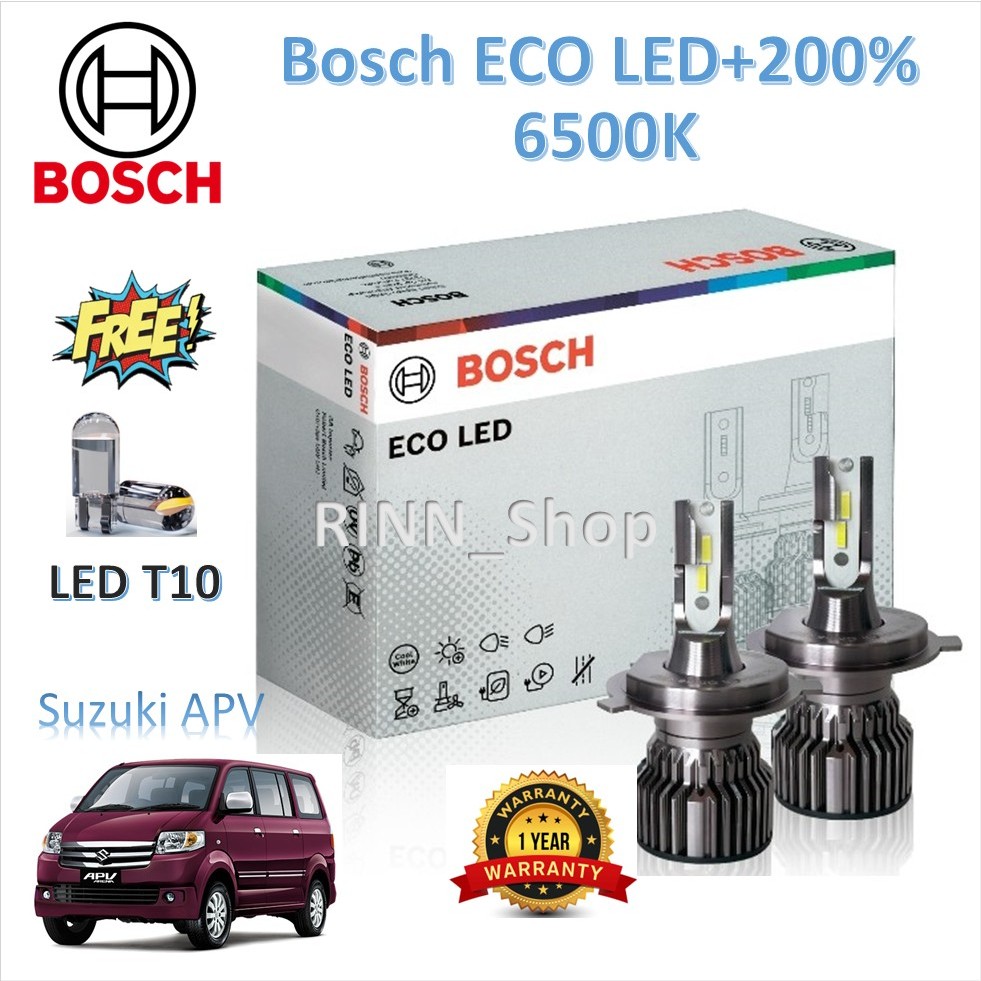 Bosch หลอดไฟหน้า รถยนต์ ECO LED+200% 6500K Suzuki APV สว่างกว่าหลอดเดิม 200% ประกัน 1 ปี แถม LED T10