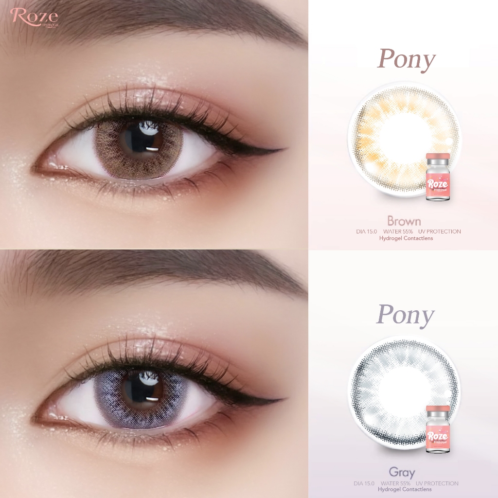 Roze รุ่น Pony คอนแทคเลนส์ รายเดือน ค่าอมน้ำ55%